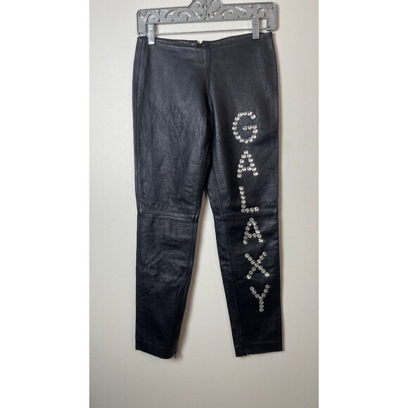 FAUSTO PUGLISI Pants - $3150 FAUSTO PUGLISI 2013 BLACK GALAXY SKINNY LEATHER PANTS